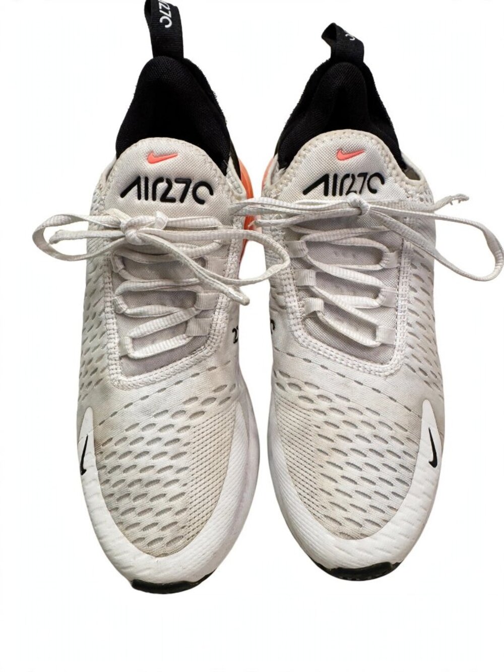 Nike Air Max 270 White Black Coral Sneakers Mens Size 7.5
